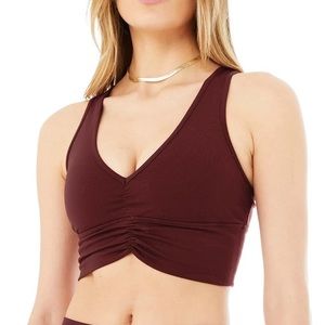 Alo Yoga Wild thing Bra- Cranberry XS NWOT